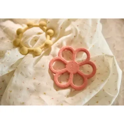 Anneau de dentition silicone Flower Coral Rose