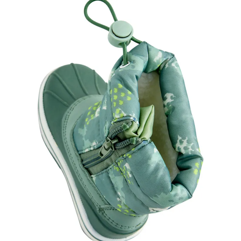 Après-ski vert imprimé camouflage avec lien de serrage pour bébé garçon