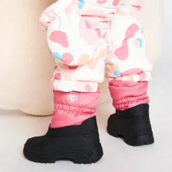 Après-ski zippés bicolores à badge gomme pour bébé fille
