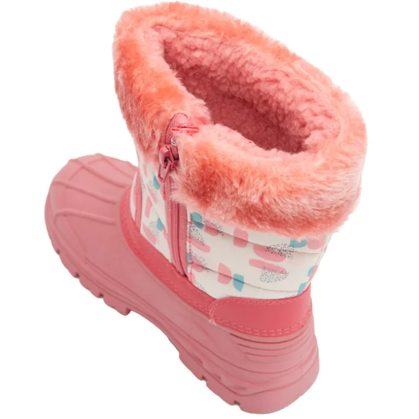 Après-ski zippés et imprimés avec fausse fourrure pour bébé fille