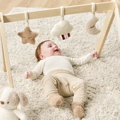 Arche en bois avec 3 jouets Teddy Bouclette beige