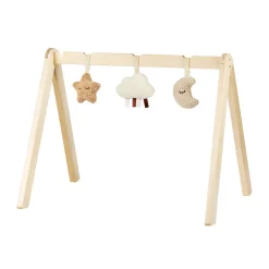 Arche en bois avec 3 jouets Teddy Bouclette beige