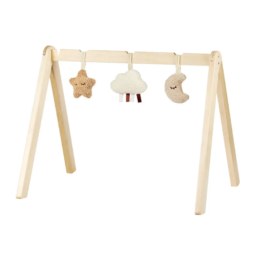 Arche en bois avec 3 jouets Teddy Bouclette beige