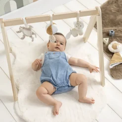 Arche en bois + 3 jouets suspendus - Flo, Ernest & Oli