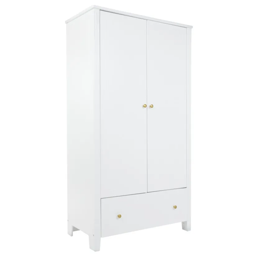 Armoire Charlie 2 portes et 1 tiroir - Blanche
