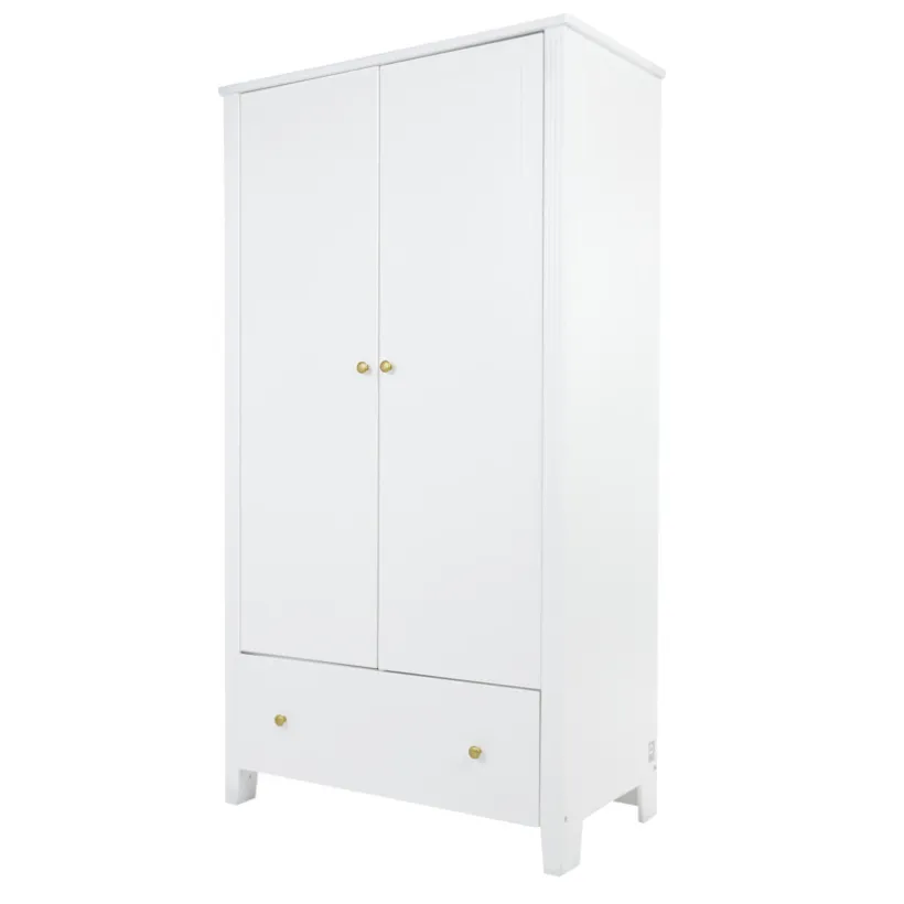 Armoire Charlie 2 portes et 1 tiroir - Blanche