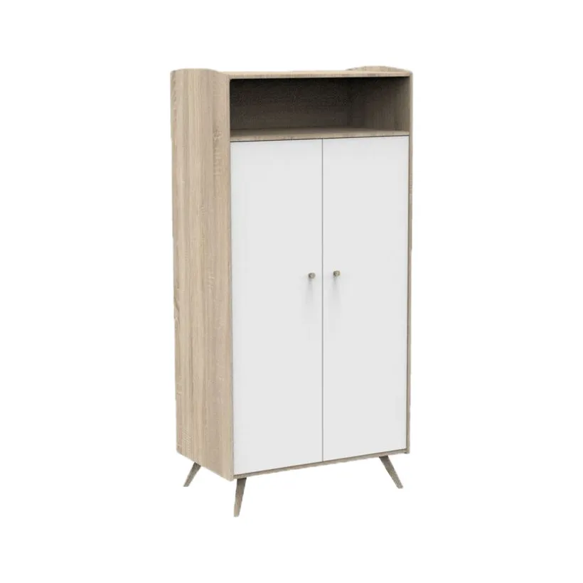 Armoire 2 portes access - Bois/Blanc