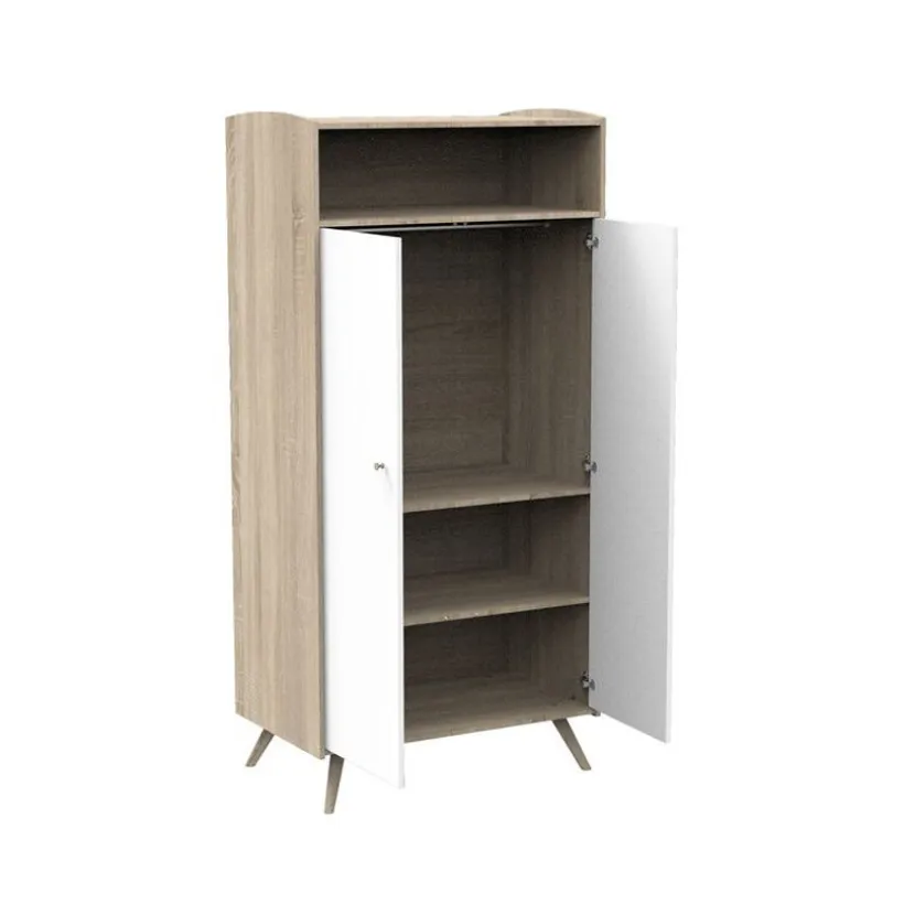 Armoire 2 portes access - Bois/Blanc