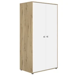 Armoire 2 portes Arthur - Blanc/Chêne