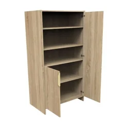 Armoire à 2 portes et niches Azur aspect chêne doré