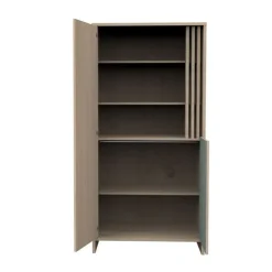Armoire à 2 portes et niches Tokyo aspect chêne suave/sauge