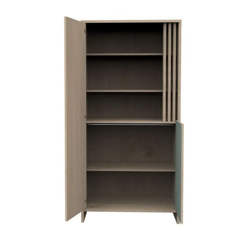 Armoire à 2 portes et niches Tokyo aspect chêne suave/sauge