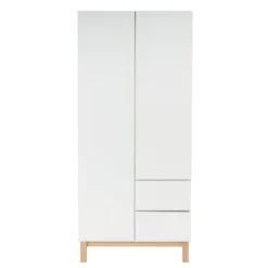 Armoire 2 portes et 2 tiroirs Mae - Blanche