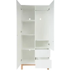 Armoire 2 portes et 2 tiroirs Mae - Blanche