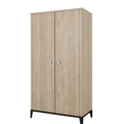 Armoire 2 portes Marcel Chêne & noir