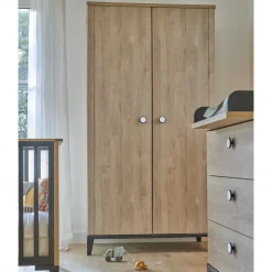 Armoire 2 portes Marcel Chêne & noir