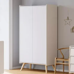Armoire à 2 portes Vintage blanc/chêne