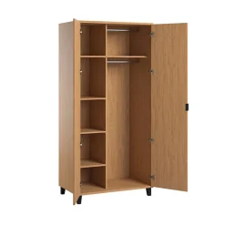 Armoire Simple 2 portes - Bois / Noir