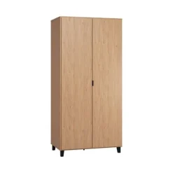 Armoire Simple 2 portes - Bois / Noir