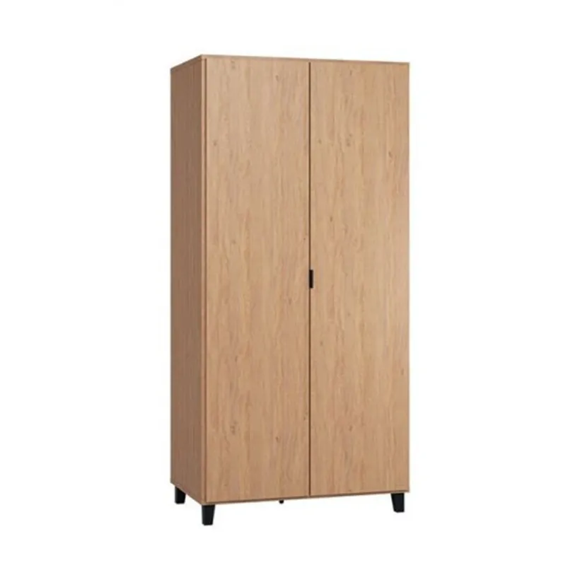Armoire Simple 2 portes - Bois / Noir