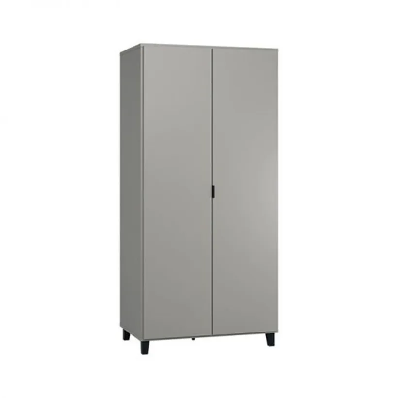 Armoire Simple 2 portes - Gris / Noir