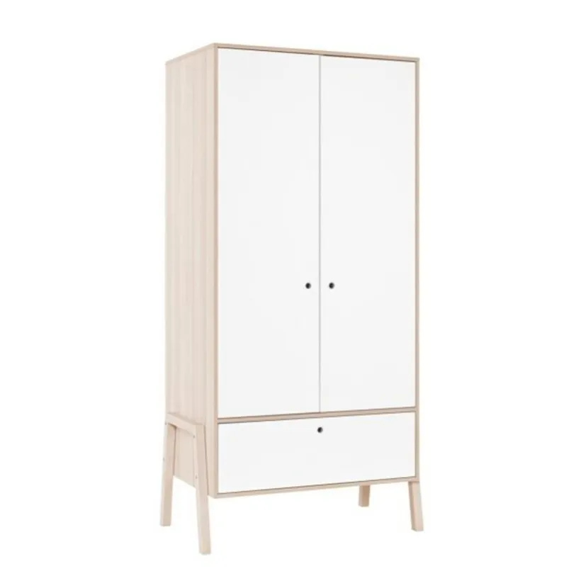 Armoire Spot 2 portes - Accacia / Blanc