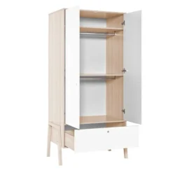 Armoire Spot 2 portes - Accacia / Blanc