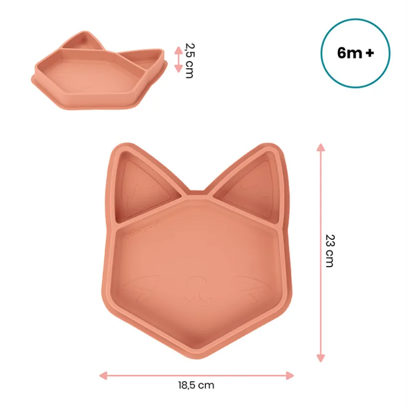 Assiette compartimentée en silicone ISY PLATE - Renard