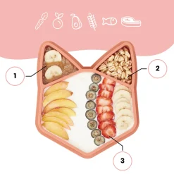 Assiette compartimentée en silicone ISY PLATE - Renard