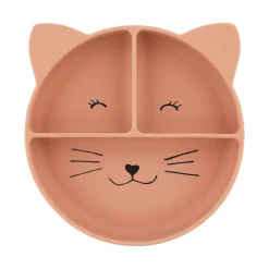 Assiette à compartiments en silicone avec ventouse Mrs. Cat