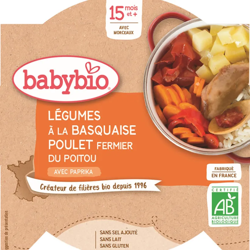 Assiette de légumes à la basquaise et poulet fermier