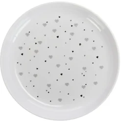 Assiette en mélamine imprimé cœurs bleu