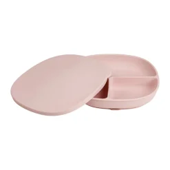 Assiettes avec ventouse et couvercle en silicone Blush