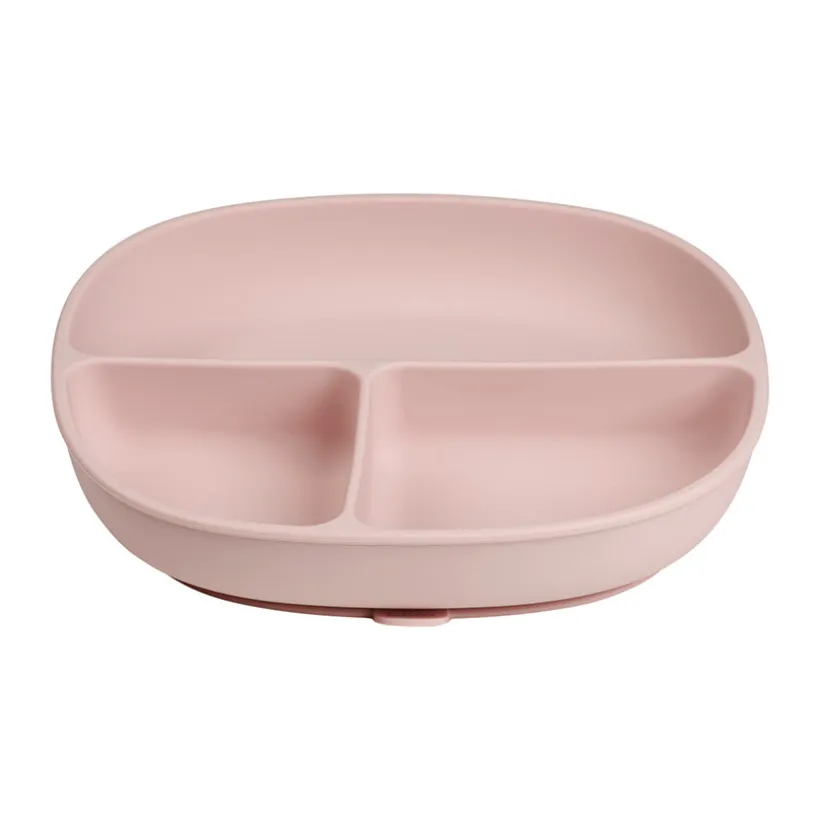 Assiettes avec ventouse et couvercle en silicone Blush
