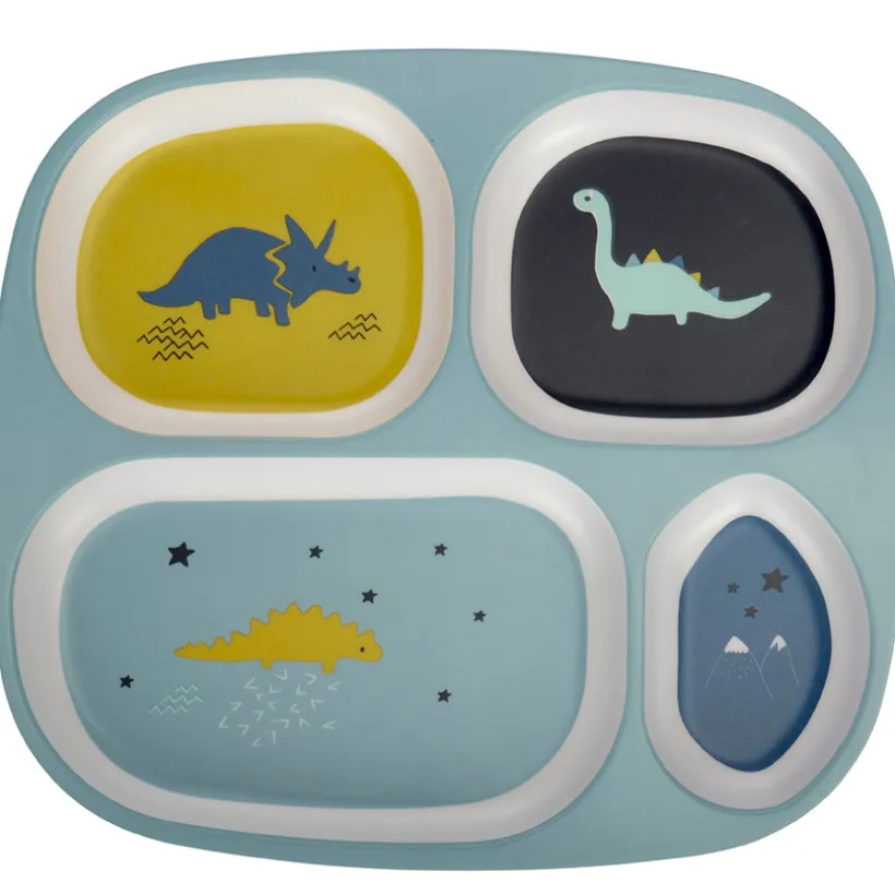 Assiettes à compartiments en mélaminé - Mes amis les dinos