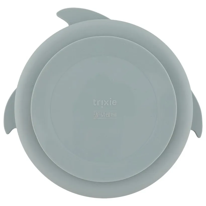 Asssiette avec ventouse et compartiments silicone Mr Shark