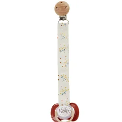 Attache-sucette à clip en bois Fleurs