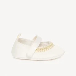 Babies en satin de cérémonie avec broderie pour bébé fille