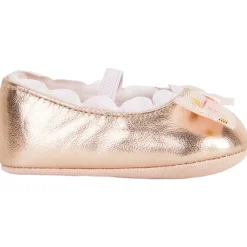 Babies métalisées avec noeud en tulle imprimé coeurs pour bébé fille