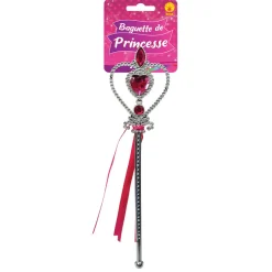 Baguette de princesse argentée avec coeur et joyaux