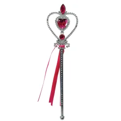 Baguette de princesse argentée avec coeur et joyaux