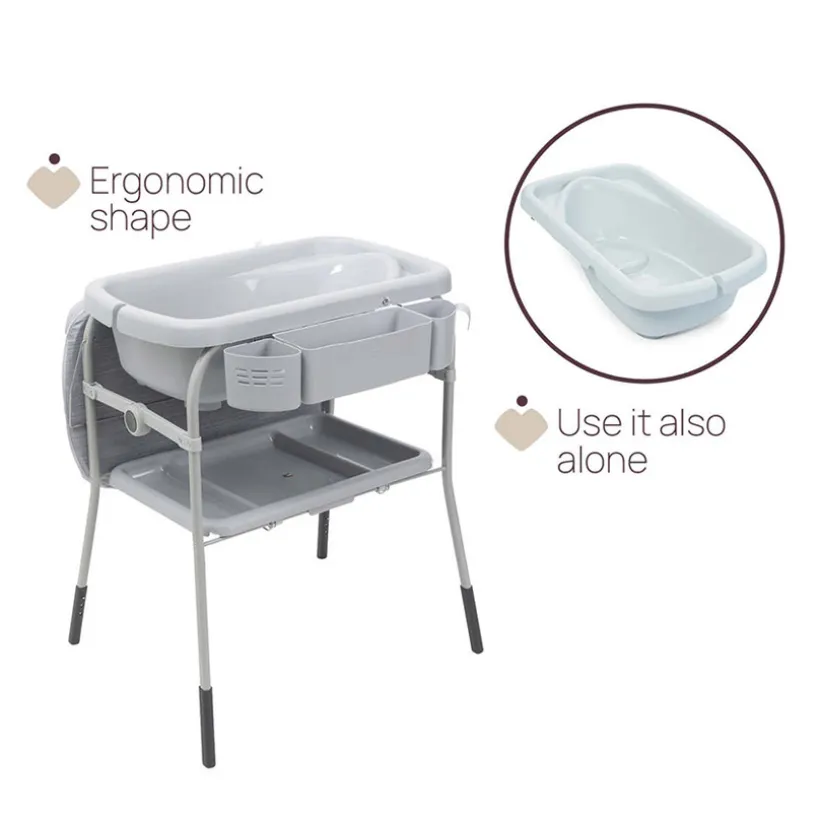 Baignoire avec table de change Cuddle & Bubble grey melange
