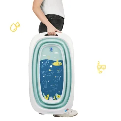 Baignoire pliable avec fond ludique marin bleu