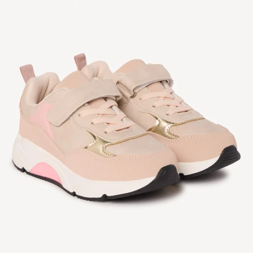 Basket de sport avec lacets élastiqués et velcro pour fille