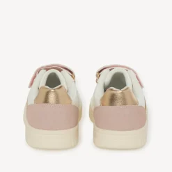 Basket de sport à tripe velcros irisé rose et doré pour fille