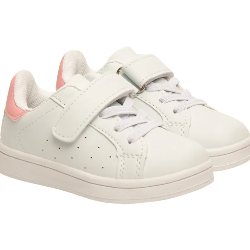 Baskets basses avec lacets et scratch pour fille