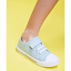 Baskets basses en toile avec lacets élastiques et velcro pour garçon