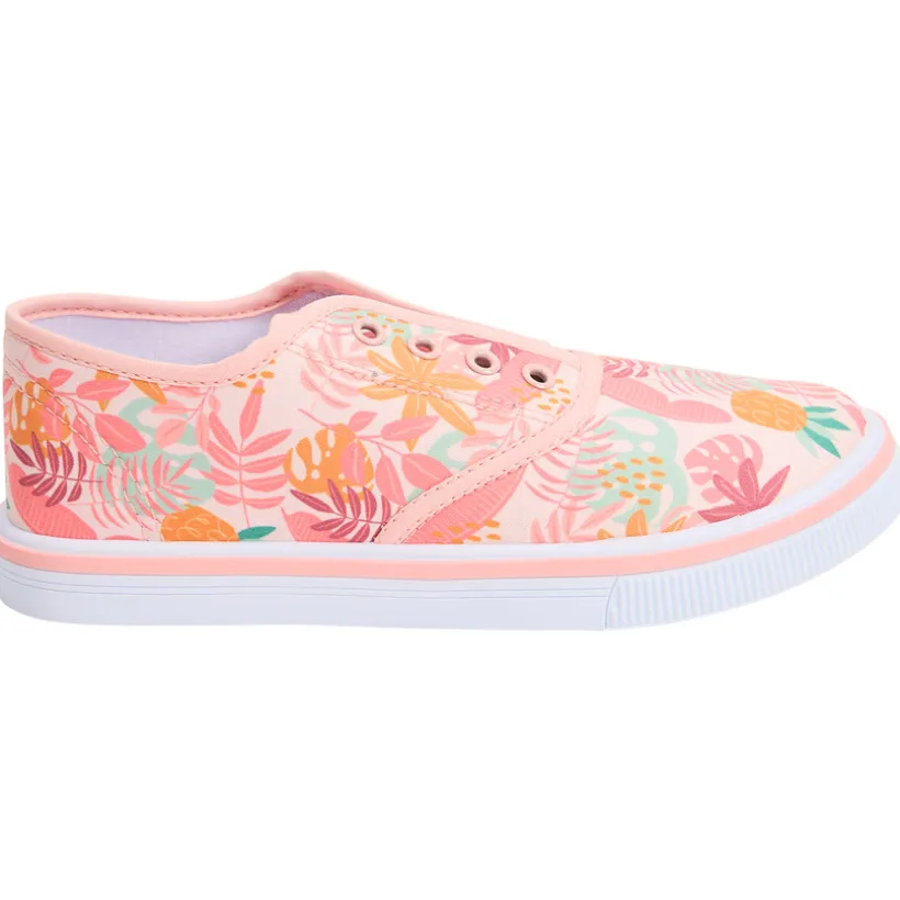 Baskets basses en toile imprimé tropical pour fille