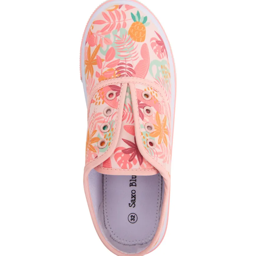 Baskets basses en toile imprimé tropical pour fille