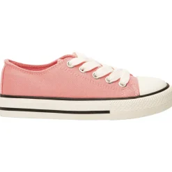 Baskets basses en toile roses avec lacets pour fille